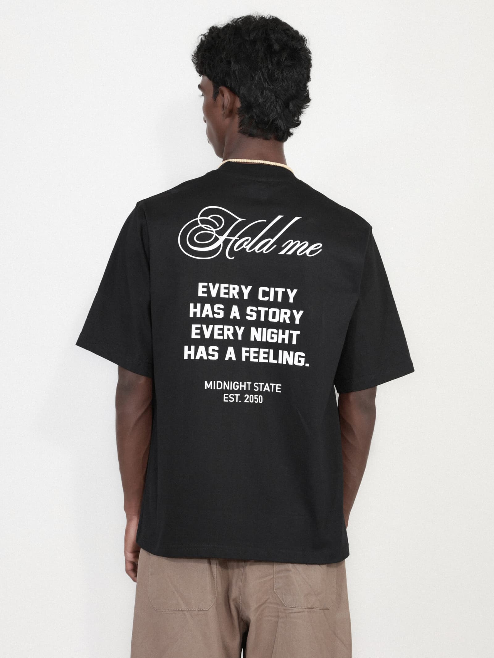 SLOGAN PRINT BLACK T SHIRT 3