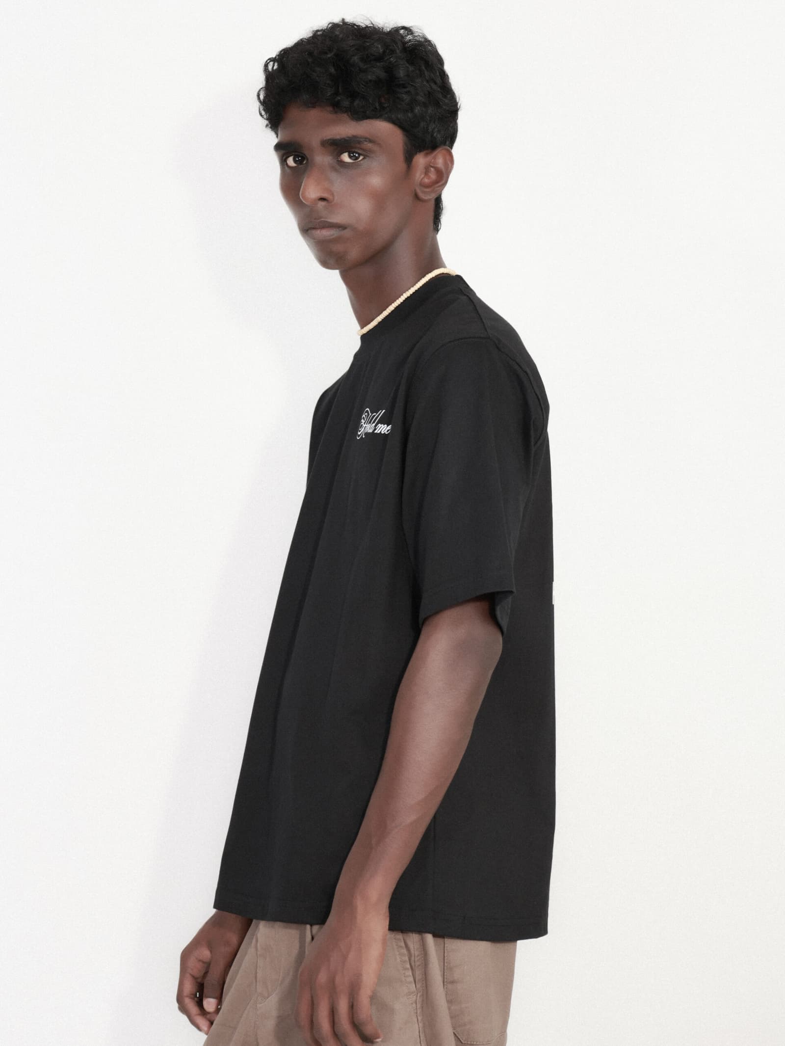 SLOGAN PRINT BLACK T SHIRT 2